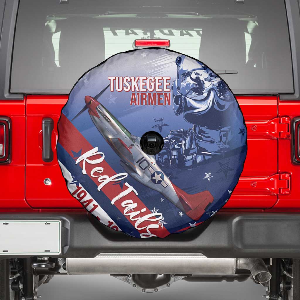 Tuskegee Airmen Red Tails Spare Tire Cover Straighten Up and Fly Right - Blue White - African Pride