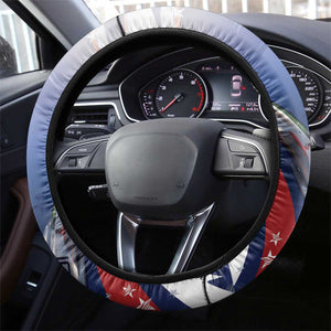 Tuskegee Airmen Red Tails Steering Wheel Cover Straighten Up and Fly Right - Blue White - African Pride