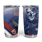Tuskegee Airmen Red Tails Tumbler Cup Straighten Up and Fly Right - Blue White - African Pride