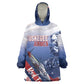 Tuskegee Airmen Red Tails Wearable Blanket Hoodie Straighten Up and Fly Right - Blue White - African Pride