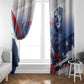 Tuskegee Airmen Red Tails Window Curtain Straighten Up and Fly Right - Blue White - African Pride