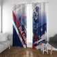 Tuskegee Airmen Red Tails Window Curtain Straighten Up and Fly Right - Blue White - African Pride