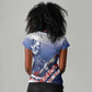 Tuskegee Airmen Red Tails Women V-Neck T-Shirt Straighten Up and Fly Right - Blue White - African Pride
