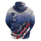 Tuskegee Airmen Red Tails Zip Hoodie Straighten Up and Fly Right - Blue White - African Pride