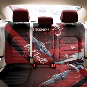 Tuskegee Airmen Red Tails Back Car Seat Cover Straighten Up and Fly Right - Black Red - African Pride