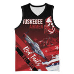 Tuskegee Airmen Red Tails Basketball Jersey Straighten Up and Fly Right - Black Red - African Pride