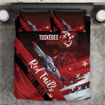 Tuskegee Airmen Red Tails Bedding Set Straighten Up and Fly Right - Black Red - African Pride