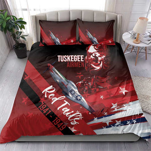 Tuskegee Airmen Red Tails Bedding Set Straighten Up and Fly Right - Black Red - African Pride