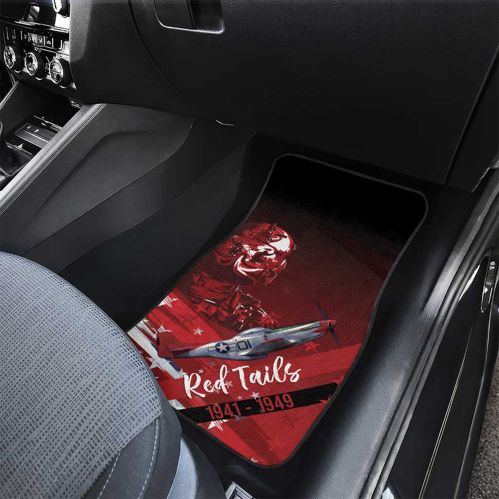 Tuskegee Airmen Red Tails Car Mats Straighten Up and Fly Right - Black Red - African Pride