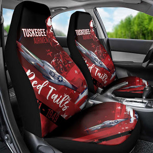 Tuskegee Airmen Red Tails Car Seat Cover Straighten Up and Fly Right - Black Red - African Pride