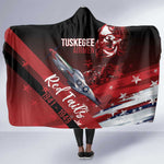 Tuskegee Airmen Red Tails Hooded Blanket Straighten Up and Fly Right - Black Red - African Pride