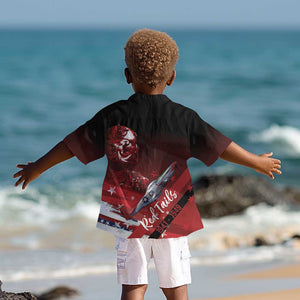 Tuskegee Airmen Red Tails Kid Hawaiian Shirt Straighten Up and Fly Right - Black Red - African Pride