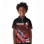 Tuskegee Airmen Red Tails Kid Polo Shirt Straighten Up and Fly Right - Black Red - African Pride