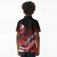 Tuskegee Airmen Red Tails Kid Polo Shirt Straighten Up and Fly Right - Black Red - African Pride