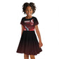 Tuskegee Airmen Red Tails Kid Short Sleeve Dress Straighten Up and Fly Right - Black Red - African Pride