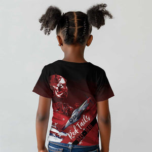 Tuskegee Airmen Red Tails Kid T shirt Straighten Up and Fly Right - Black Red - African Pride