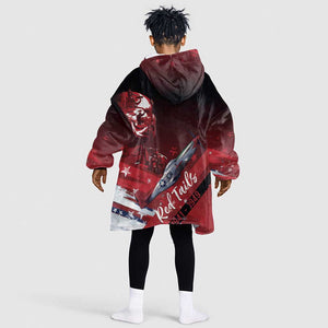 Tuskegee Airmen Red Tails Kid Wearable Blanket Hoodie Straighten Up and Fly Right - Black Red - African Pride