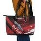 Tuskegee Airmen Red Tails Leather Tote Bag Straighten Up and Fly Right - Black Red - African Pride