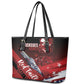 Tuskegee Airmen Red Tails Leather Tote Bag Straighten Up and Fly Right - Black Red - African Pride