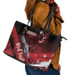 Tuskegee Airmen Red Tails Leather Tote Bag Straighten Up and Fly Right - Black Red - African Pride
