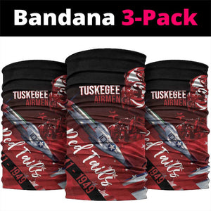 Tuskegee Airmen Red Tails Neck Gaiter Straighten Up and Fly Right - Black Red - African Pride