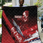 Tuskegee Airmen Red Tails Quilt Straighten Up and Fly Right - Black Red - African Pride