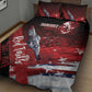 Tuskegee Airmen Red Tails Quilt Bed Set Straighten Up and Fly Right - Black Red - African Pride