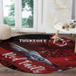 Tuskegee Airmen Red Tails Round Carpet Straighten Up and Fly Right - Black Red - African Pride