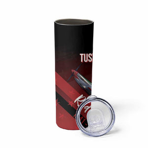 Tuskegee Airmen Red Tails Skinny Tumbler Straighten Up and Fly Right - Black Red - African Pride