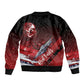 Tuskegee Airmen Red Tails Sleeve Zip Bomber Jacket Straighten Up and Fly Right - Black Red - African Pride