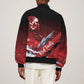 Tuskegee Airmen Red Tails Sleeve Zip Bomber Jacket Straighten Up and Fly Right - Black Red - African Pride