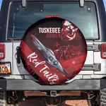 Tuskegee Airmen Red Tails Spare Tire Cover Straighten Up and Fly Right - Black Red - African Pride