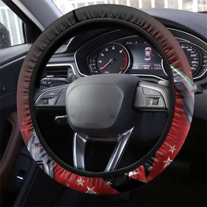 Tuskegee Airmen Red Tails Steering Wheel Cover Straighten Up and Fly Right - Black Red - African Pride