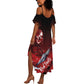 Tuskegee Airmen Red Tails Summer Maxi Dress Straighten Up and Fly Right - Black Red - African Pride