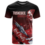 Tuskegee Airmen Red Tails T shirt Straighten Up and Fly Right - Black Red - African Pride