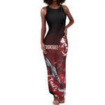 Tuskegee Airmen Red Tails Tank Maxi Dress Straighten Up and Fly Right - Black Red - African Pride
