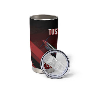 Tuskegee Airmen Red Tails Tumbler Cup Straighten Up and Fly Right - Black Red - African Pride