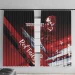 Tuskegee Airmen Red Tails Window Curtain Straighten Up and Fly Right - Black Red - African Pride
