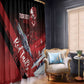 Tuskegee Airmen Red Tails Window Curtain Straighten Up and Fly Right - Black Red - African Pride