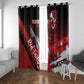 Tuskegee Airmen Red Tails Window Curtain Straighten Up and Fly Right - Black Red - African Pride