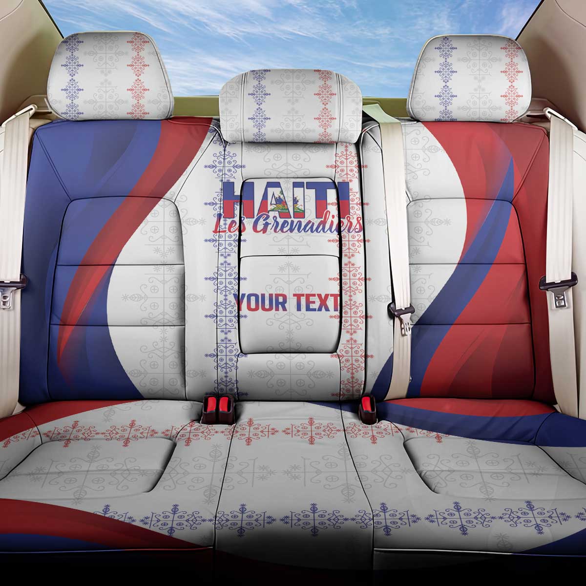 Les Grenadiers Afro-Haiti Personalized Back Car Seat Cover Voodoo Veve Papa Legba - African Pride