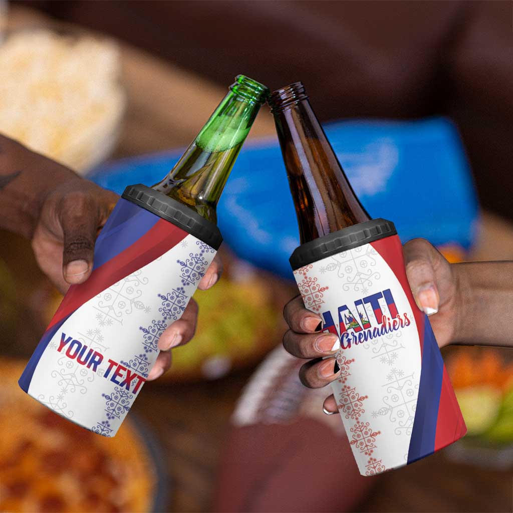 Les Grenadiers Afro-Haiti Personalized 4 in 1 Can Cooler Tumbler Voodoo Veve Papa Legba - African Pride