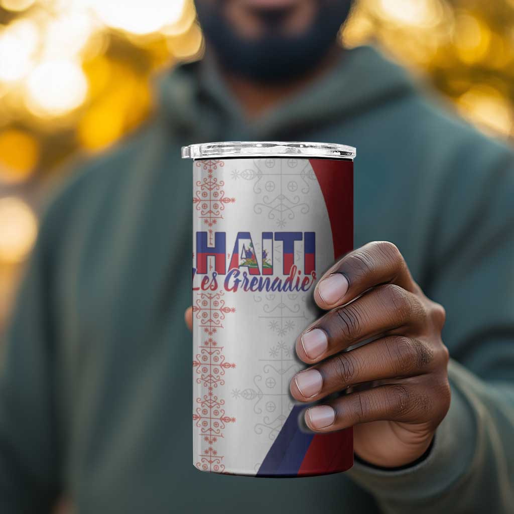 Les Grenadiers Afro-Haiti Personalized 4 in 1 Can Cooler Tumbler Voodoo Veve Papa Legba - African Pride