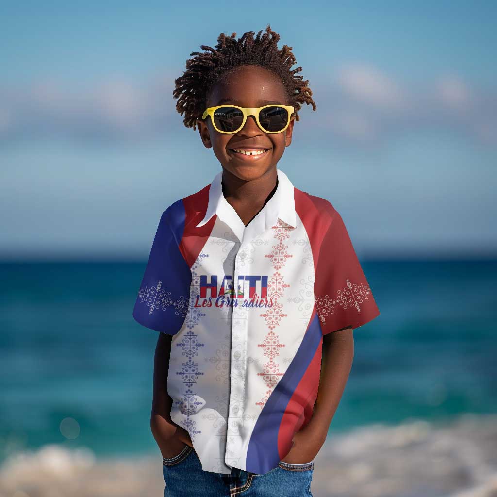 Les Grenadiers Afro-Haiti Personalized Kid Hawaiian Shirt Voodoo Veve Papa Legba - African Pride