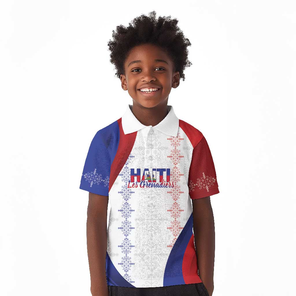 Les Grenadiers Afro-Haiti Personalized Kid Polo Shirt Voodoo Veve Papa Legba - African Pride