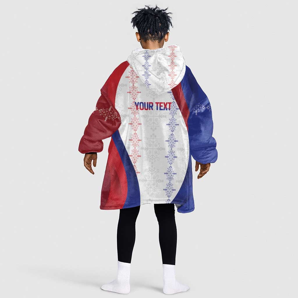 Les Grenadiers Afro-Haiti Personalized Kid Wearable Blanket Hoodie Voodoo Veve Papa Legba - African Pride