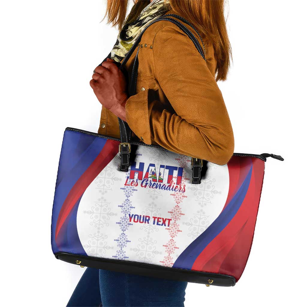 Les Grenadiers Afro-Haiti Personalized Leather Tote Bag Voodoo Veve Papa Legba - African Pride