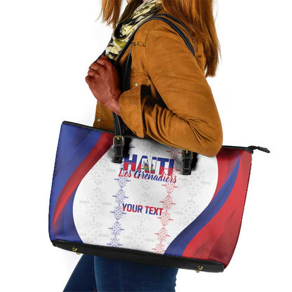 Les Grenadiers Afro-Haiti Personalized Leather Tote Bag Voodoo Veve Papa Legba - African Pride