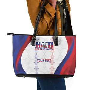 Les Grenadiers Afro-Haiti Personalized Leather Tote Bag Voodoo Veve Papa Legba - African Pride