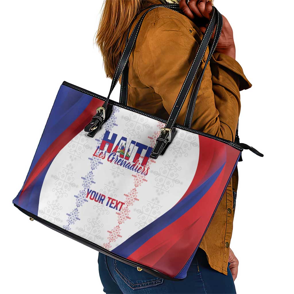 Les Grenadiers Afro-Haiti Personalized Leather Tote Bag Voodoo Veve Papa Legba - African Pride